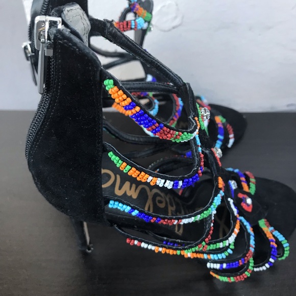 Used Sam Edelman black colorful heels - Picture 3 of 6